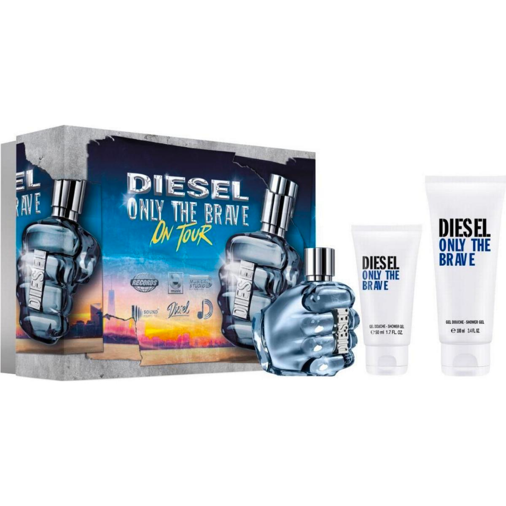 Diesel Only The Brave Eau de Toilette Spray 75ml + Shower Gel 100ml + Shower Gel 50ml