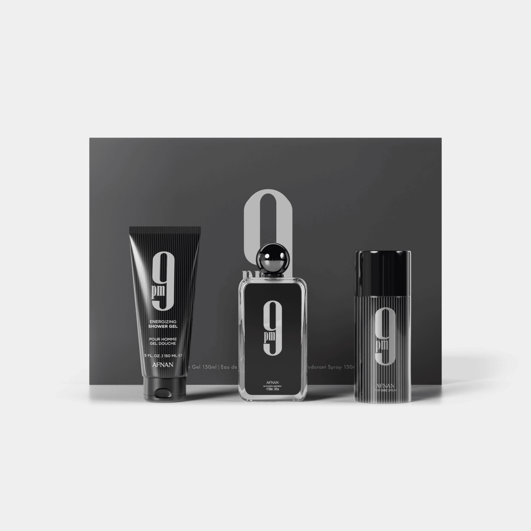 Afnan 9PM Gift Set (Eau De Parfum Spray 100ml + Shower Gel 150ml + Deodorant Spray 150ml) - Fragrance London
