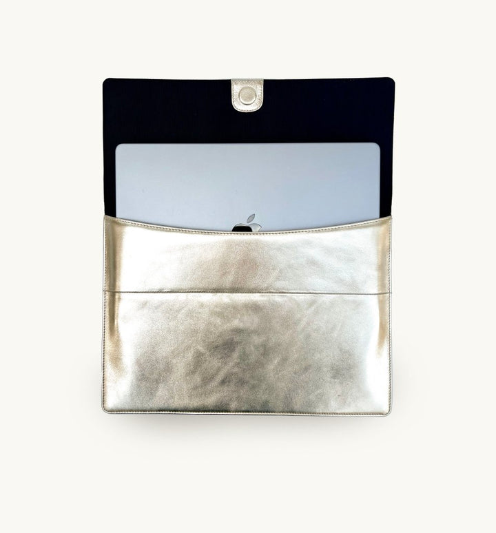 Apatchy London Gold Leather Laptop 13 - 14 inch Sleeve - Fragrance London