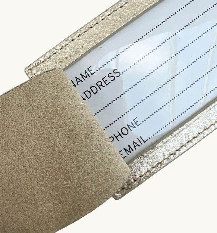 Apatchy London Gold Leather Luggage Tag - Fragrance London