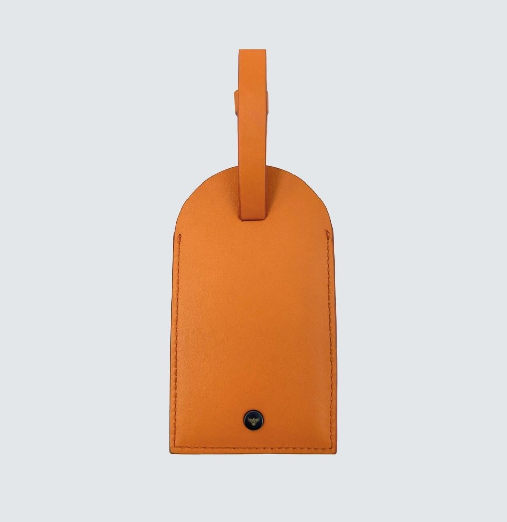 Apatchy London Orange Leather Luggage Tag - Fragrance London