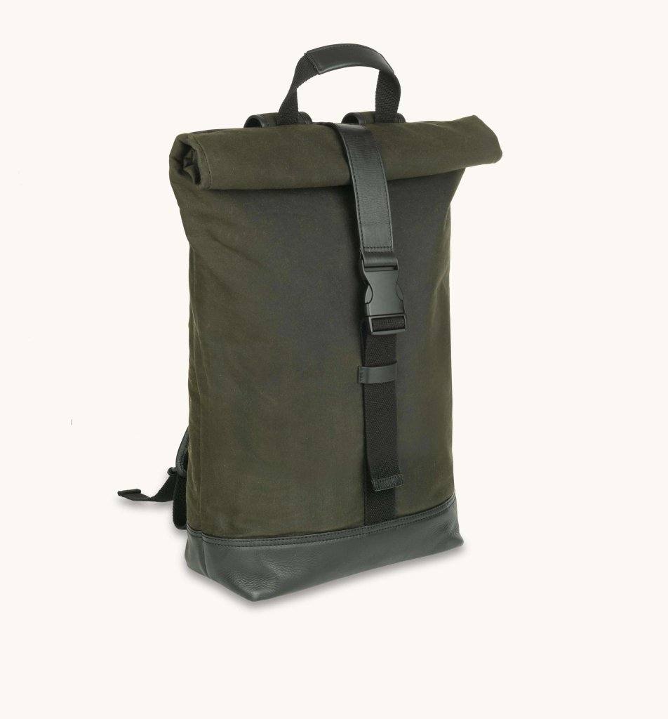Apatchy London The Cavendish Waxed Canvas & Leather Backpack - Fragrance London