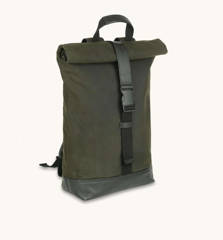 Apatchy London The Cavendish Waxed Canvas & Leather Backpack - Fragrance London