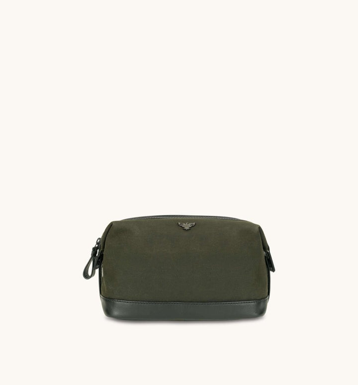 Apatchy London The Cavendish Waxed Canvas & Leather Wash Bag - Fragrance London