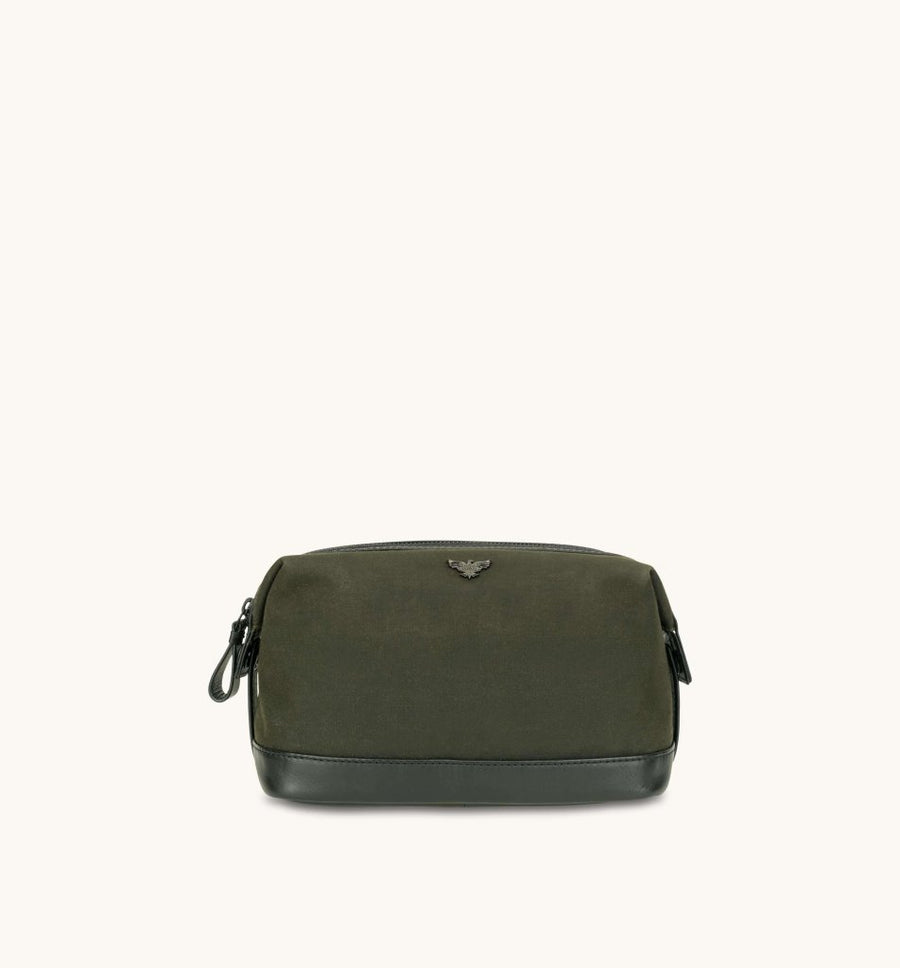 Apatchy London The Cavendish Waxed Canvas & Leather Wash Bag - Fragrance London