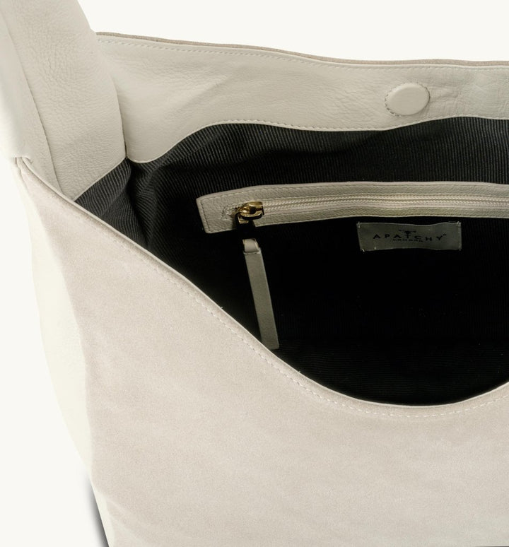 Apatchy London The Henry Leather And Suede Hobo Bag - Fragrance London