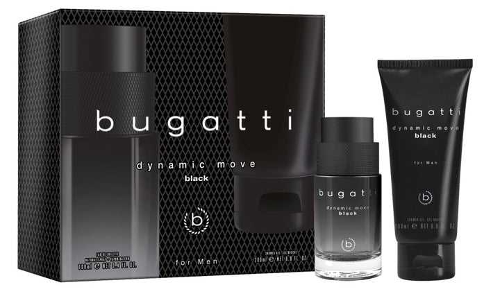 Bugatti Dynamic Move Black For Men Gift Set (Eau De Toilette Spray 100ml + Shower Gel 200ml) - Fragrance London