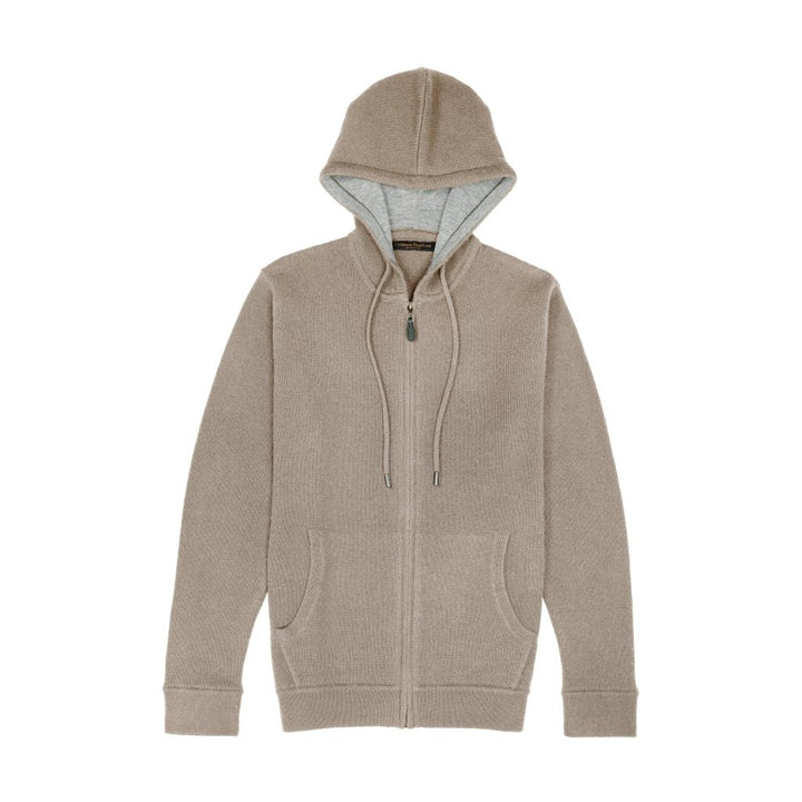 Cashmere Polo Club Logan Men’s Inner Contrast Hooded Full Zip Cardigan - 100% Cashmere - Fragrance London