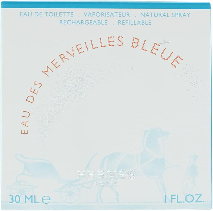 Hermes Eau des Merveilles Bleue Eau De Toilette Spray Refillable 30ml - Fragrance London