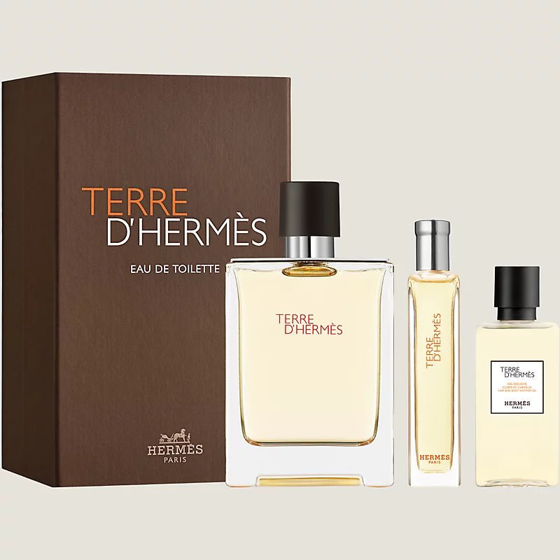 Hermès Terre d’Hermès Gift Set (Eau De Toilette 100ml + Eau De Toilette 15ml + Shower Gel 40ml) - Fragrance London