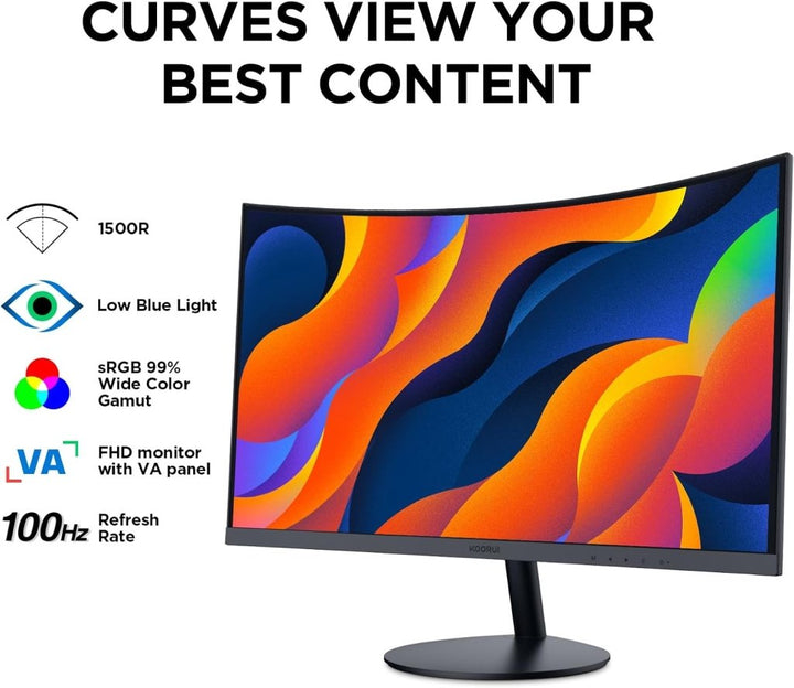 KOORUI 24" Curved Monitor 100Hz FHD 1500R HDMI/VGA – 24N5CA - Fragrance London