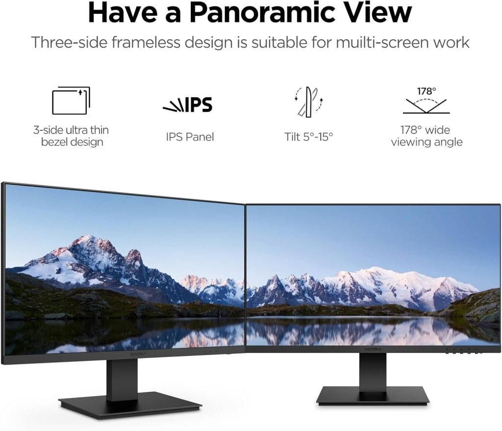 KOORUI 24" FHD Monitor 75Hz Ultra - Slim Bezel VESA Mount – 24N1 - Fragrance London