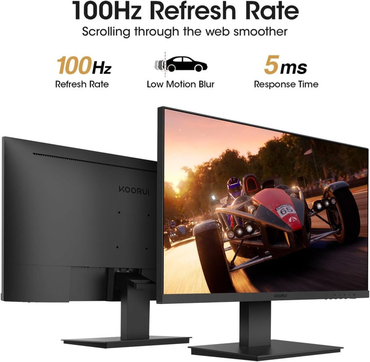 KOORUI 24 Inch FHD Monitor 100Hz with Built - in Speakers HDMI/VGA – P01 - Fragrance London
