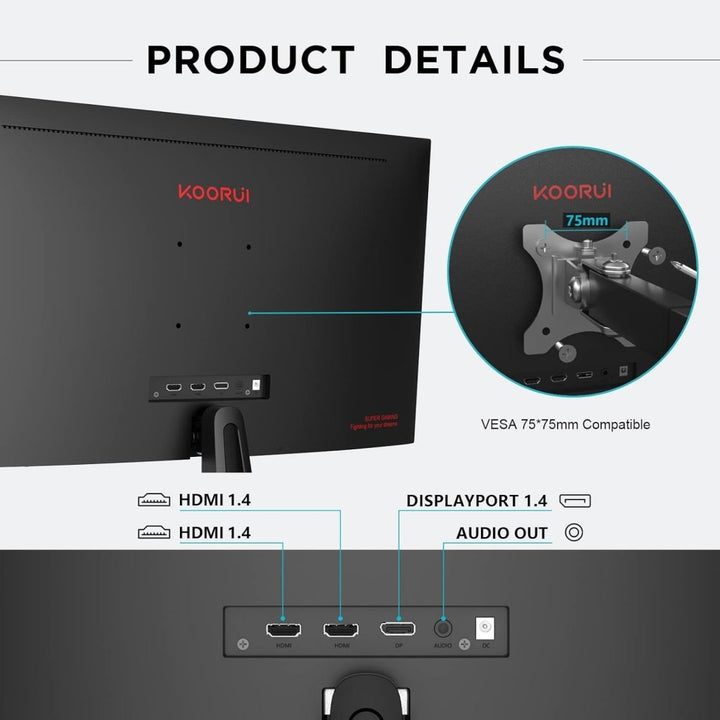 KOORUI 24 Inch Gaming Monitor 165Hz FHD VA 1ms Adaptive Sync – 24E4 - Fragrance London