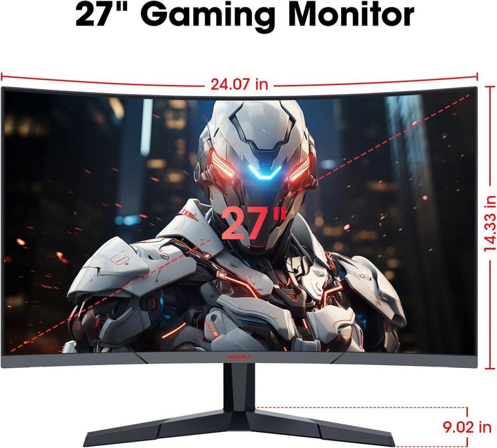 KOORUI 27 Inch Curved Gaming Monitor 180Hz FHD VA 1ms 1500R – 27E6CA - Fragrance London
