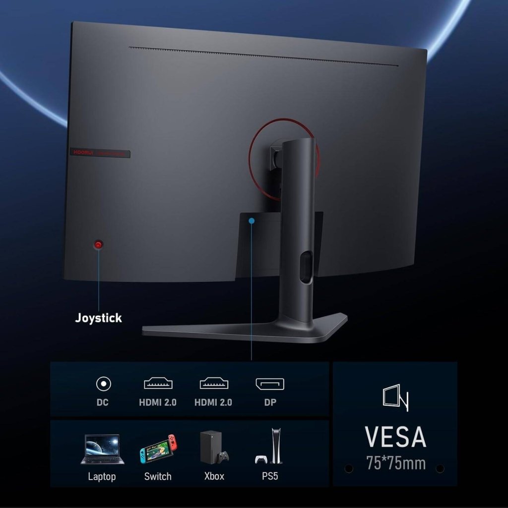 KOORUI 32" Curved Gaming Monitor QHD 170Hz VA 1500R – 32E6QC - Fragrance London