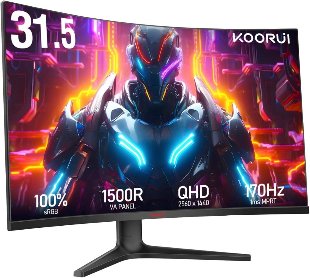KOORUI 32" Curved Gaming Monitor QHD 170Hz VA 1500R – 32E6QC - Fragrance London