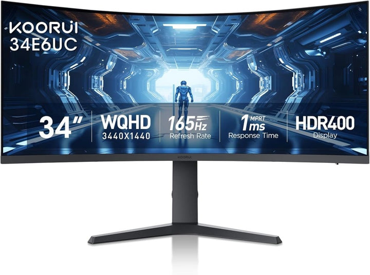 KOORUI 34" UltraWide Curved Gaming Monitor WQHD 165Hz – 34E6UC - Fragrance London