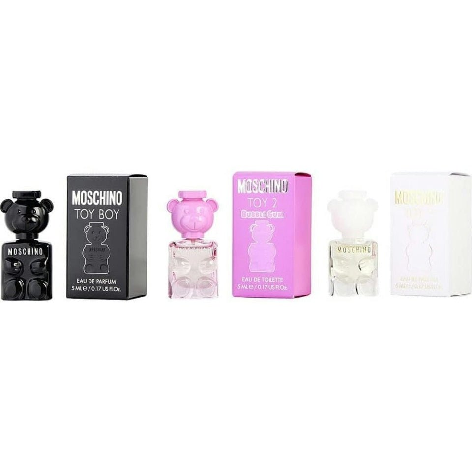 Moschino Toy Mini Trio Gift Set (2 x Eau De Parfum Spray 5ml + 1 x Eau De Toilette Spray 5ml) - Fragrance London
