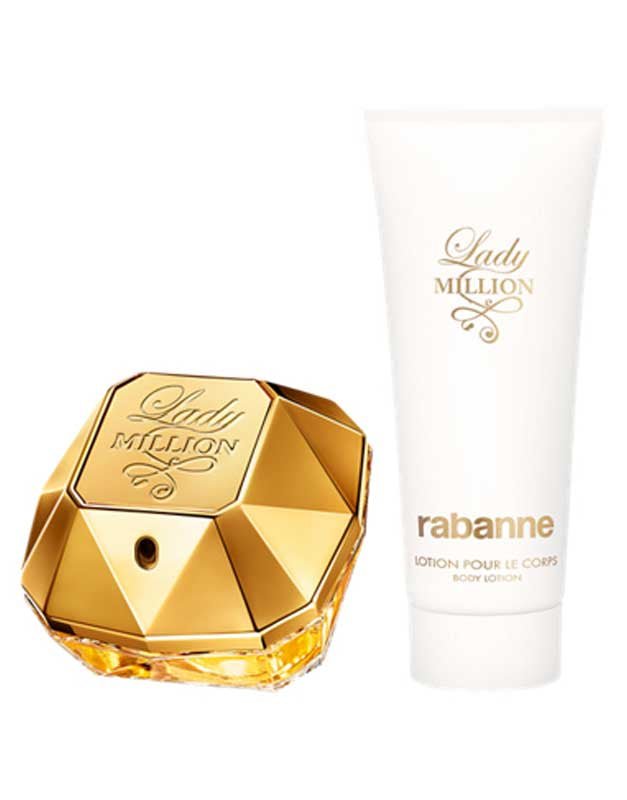 Paco Rabanne Lady Million Gift Set (Eau De Parfum Spray 80ml + Body Lotion 100ml) - Fragrance London