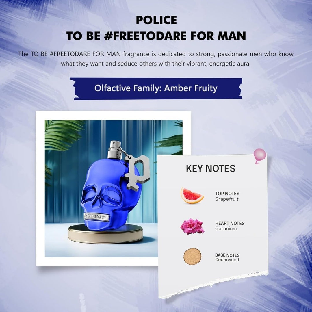 Police To Be Freetodare Man Eau De Toilette Spray 40ml - Fragrance London