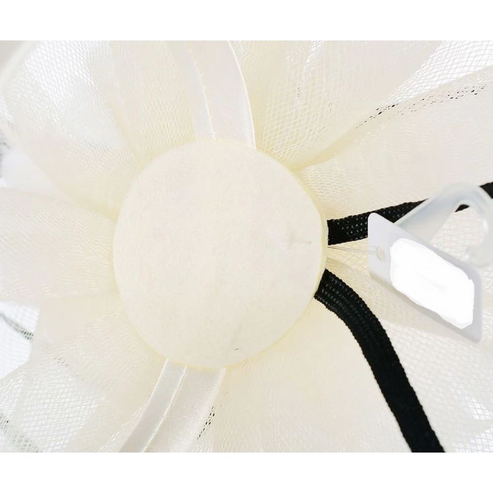 Ruby Rocks DAISYLEE Fascinator - Beige & Black - Fragrance London