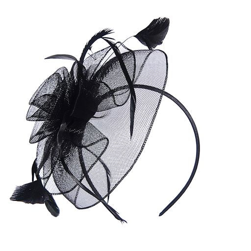 Ruby Rocks Marianne Fascinator - Black - Fragrance London