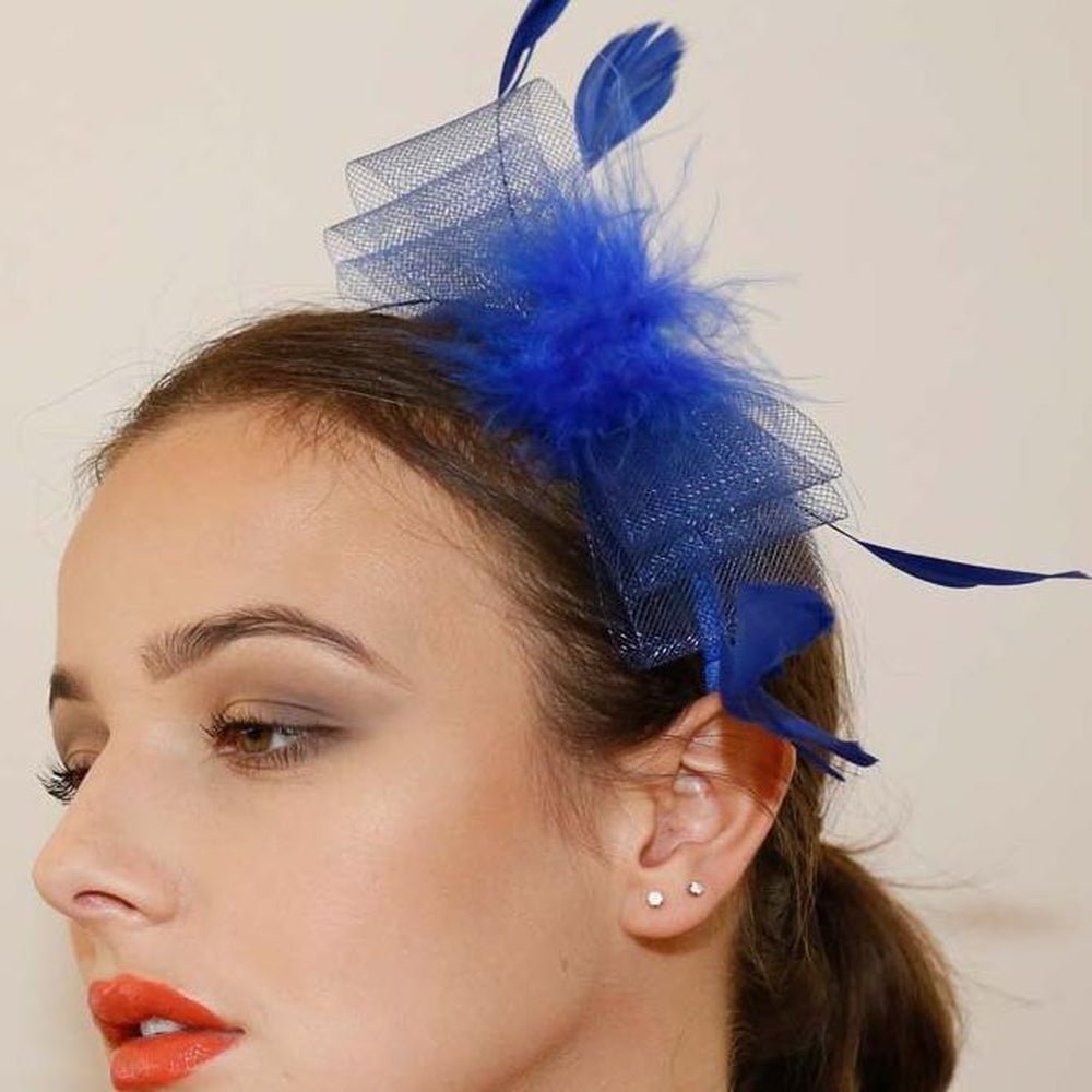 Ruby Rocks Mati Fascinator - Blue - Fragrance London