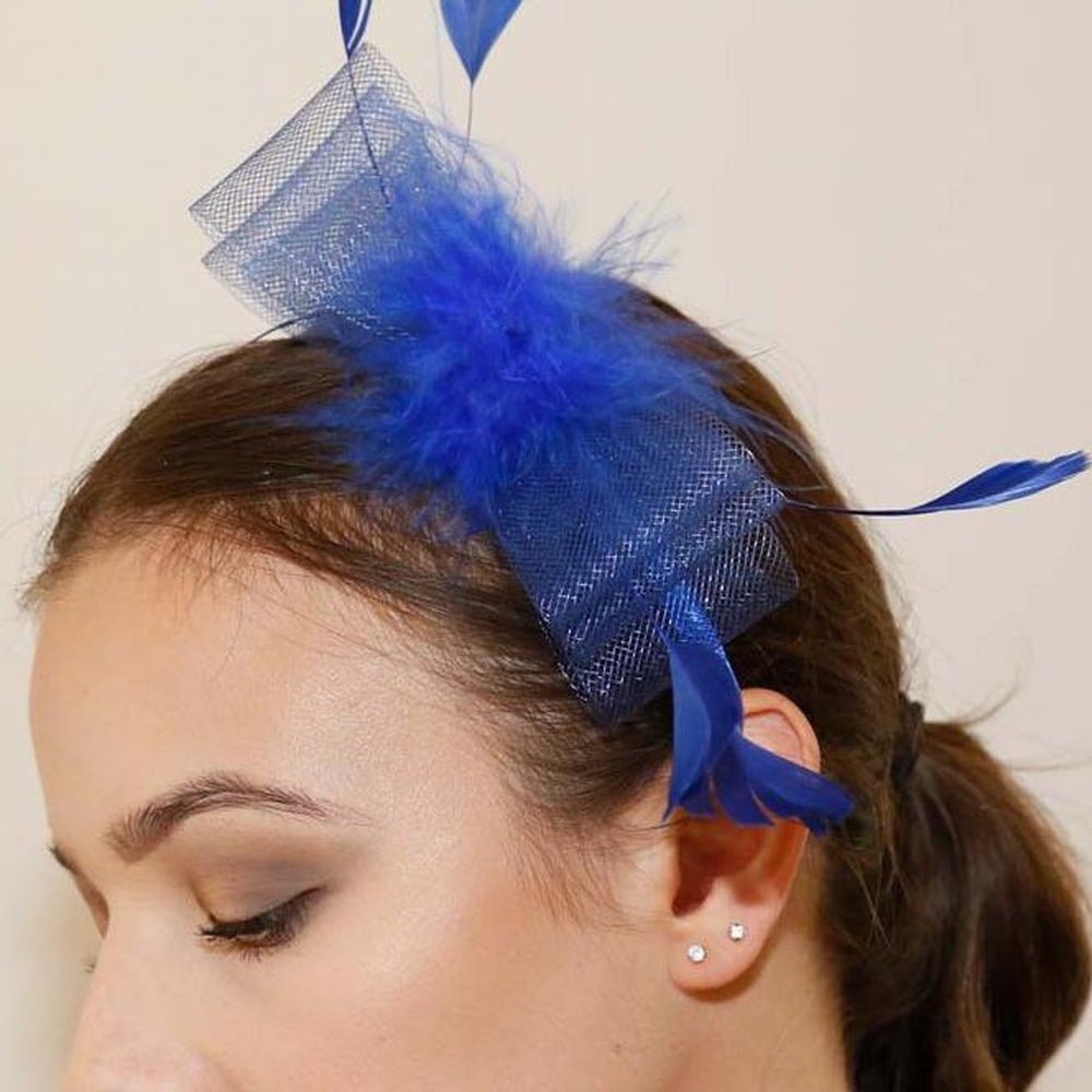 Ruby Rocks Mati Fascinator - Blue - Fragrance London