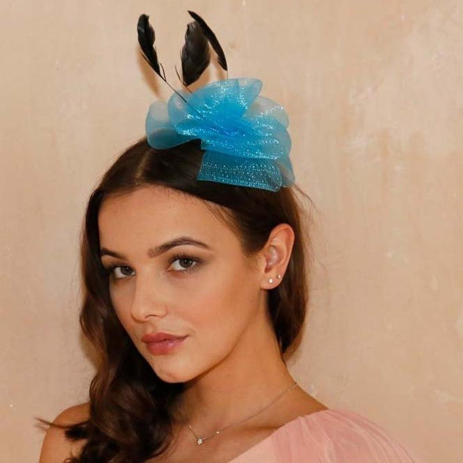 Ruby Rocks Perla Fascinator - Blue - Fragrance London