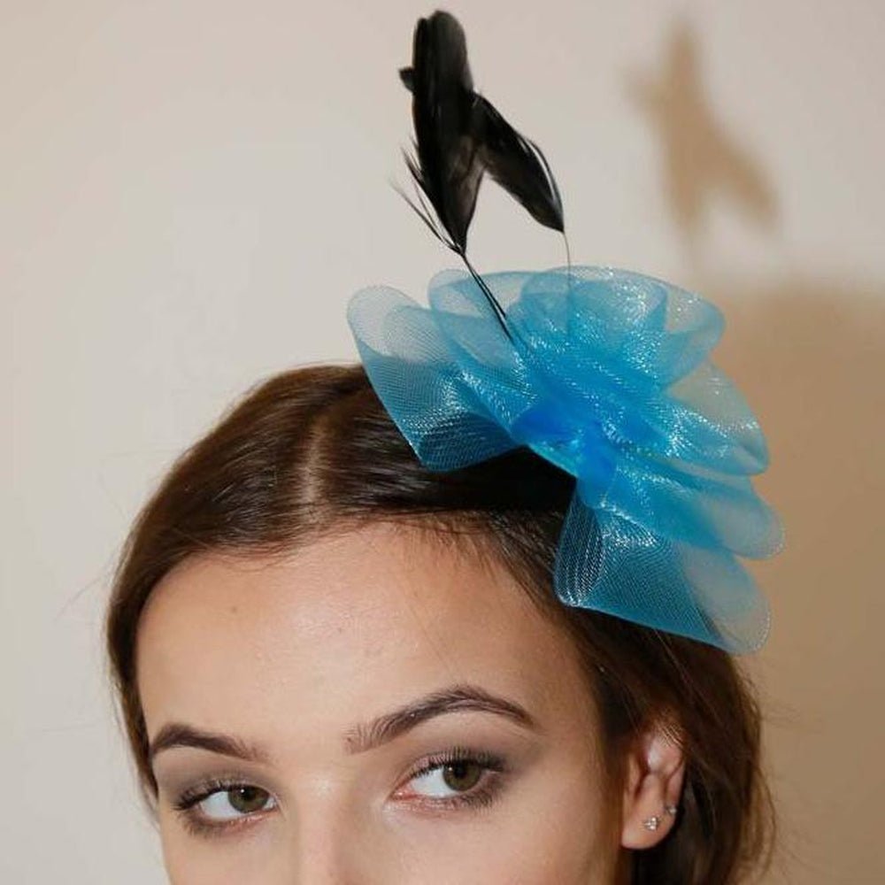 Ruby Rocks Perla Fascinator - Blue - Fragrance London