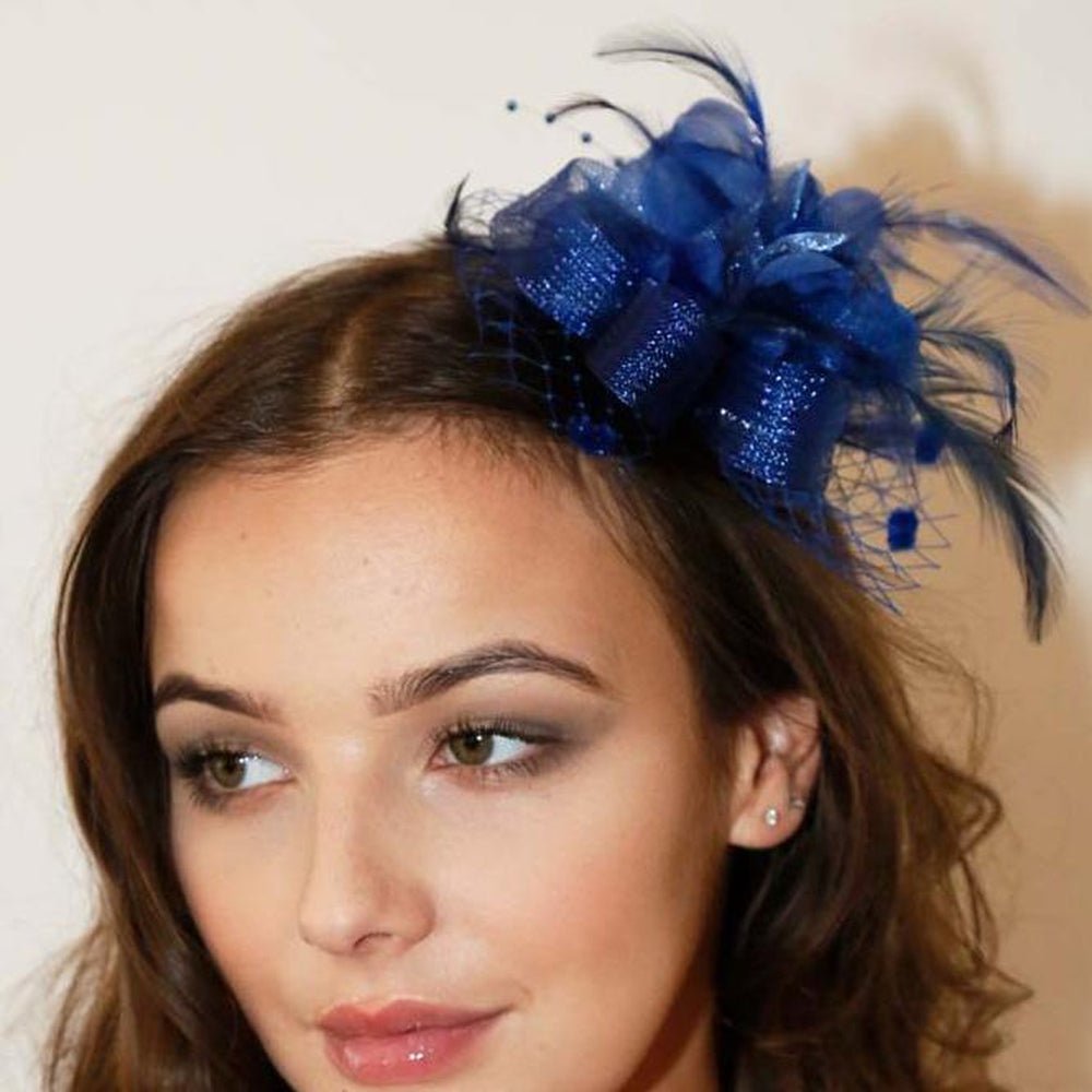 Ruby Rocks Vida Fascinator - Blue - Fragrance London