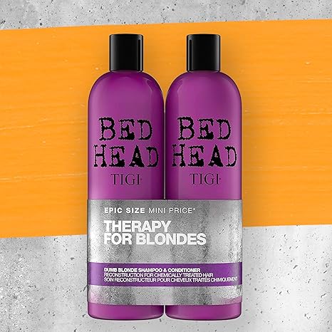 TIGI Bed Head Therapy for Blondes Dumb Blondes Gift Set (Shampoo 750ml + Conditioner 750ml) - Fragrance London