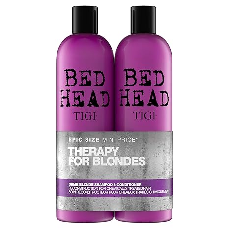 TIGI Bed Head Therapy for Blondes Dumb Blondes Gift Set (Shampoo 750ml + Conditioner 750ml) - Fragrance London