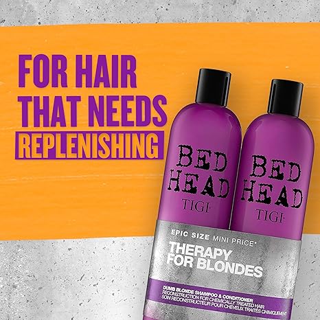 TIGI Bed Head Therapy for Blondes Dumb Blondes Gift Set (Shampoo 750ml + Conditioner 750ml) - Fragrance London