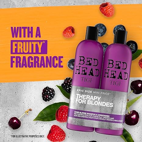 TIGI Bed Head Therapy for Blondes Dumb Blondes Gift Set (Shampoo 750ml + Conditioner 750ml) - Fragrance London