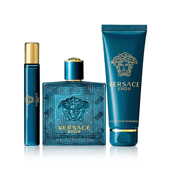 Versace Eros Gift Set (Parfum 100ml + Shower Gel 150ml + Eau De Parfum 10ml) - Fragrance London