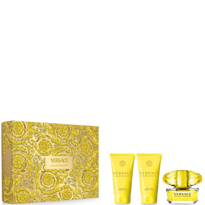 Versace Yellow Diamond Gift Set (Eau De Toilette Spray 50ml + Shower Gel 50ml + Body Lotion 50ml) - Fragrance London