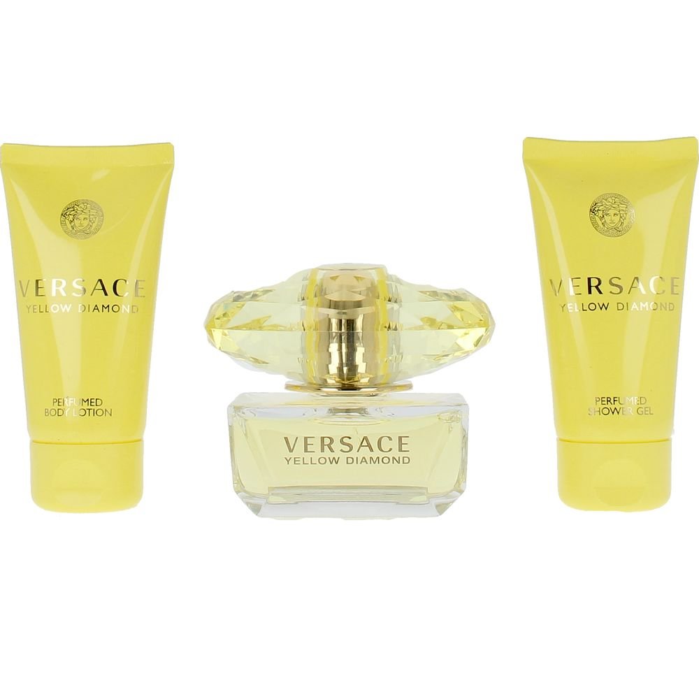 Versace Yellow Diamond Gift Set (Eau De Toilette Spray 50ml + Shower Gel 50ml + Body Lotion 50ml) - Fragrance London