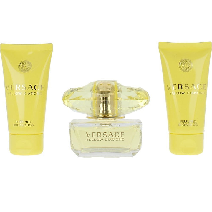 Versace Yellow Diamond Gift Set (Eau De Toilette Spray 50ml + Shower Gel 50ml + Body Lotion 50ml) - Fragrance London