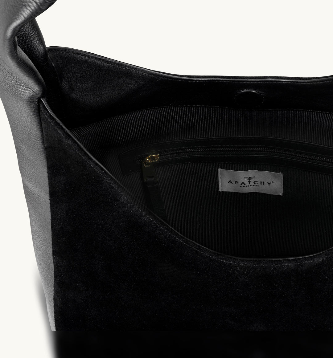Apatchy London The Henry Leather And Suede Hobo Bag 