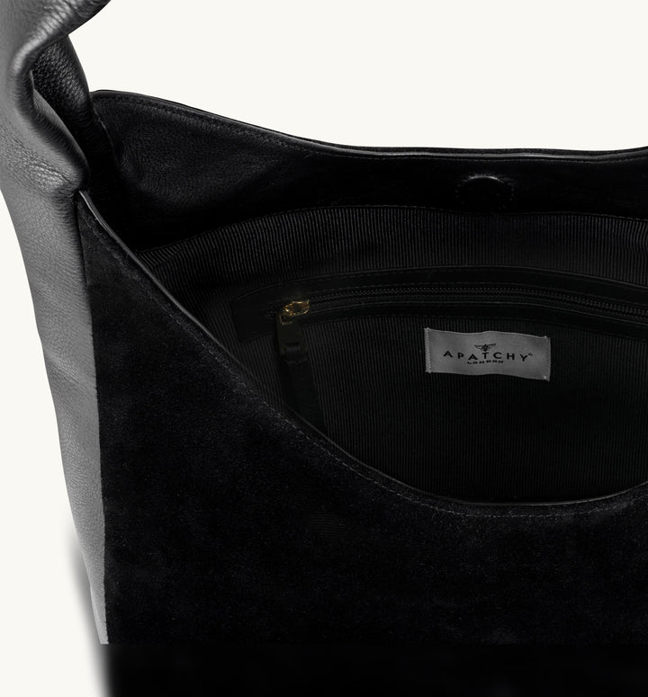 Apatchy London The Henry Leather And Suede Hobo Bag 