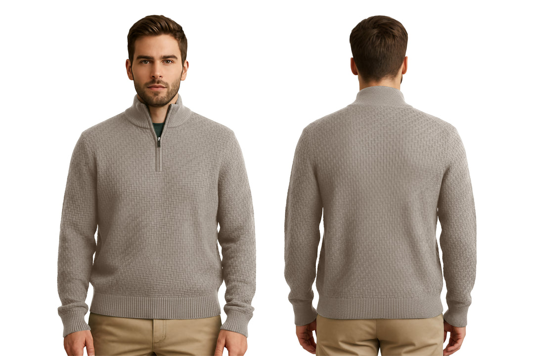 Cashmere Polo Club Atlas Men’s Half Zip Neck Jumper - 100% Cashmere