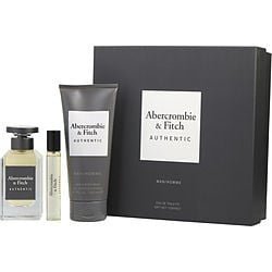Abercrombie & Fitch Authentic Man Gift Set (Eau De Toilette 100ml + Eau De Toilette 15ml + Hair & Body Wash 200ml) - Fragrance London