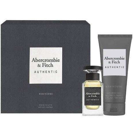 Abercrombie & Fitch Authentic Man Gift Set (Eau De Toilette Spray 50ml + Bodywash 200ml) - Fragrance London