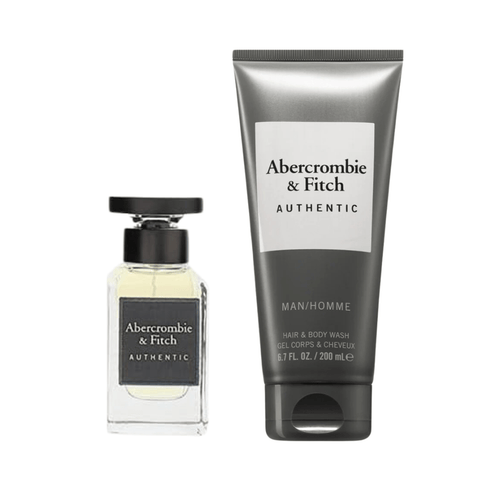 Abercrombie & Fitch Authentic Man Gift Set (Eau De Toilette Spray 50ml + Bodywash 200ml) - Fragrance London