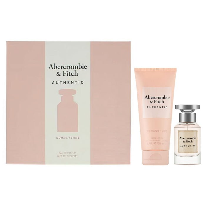 Abercrombie & Fitch Authentic Woman Gift Set (Eau De Parfum Spray 50ml + Body Lotion 200ml) - Fragrance London