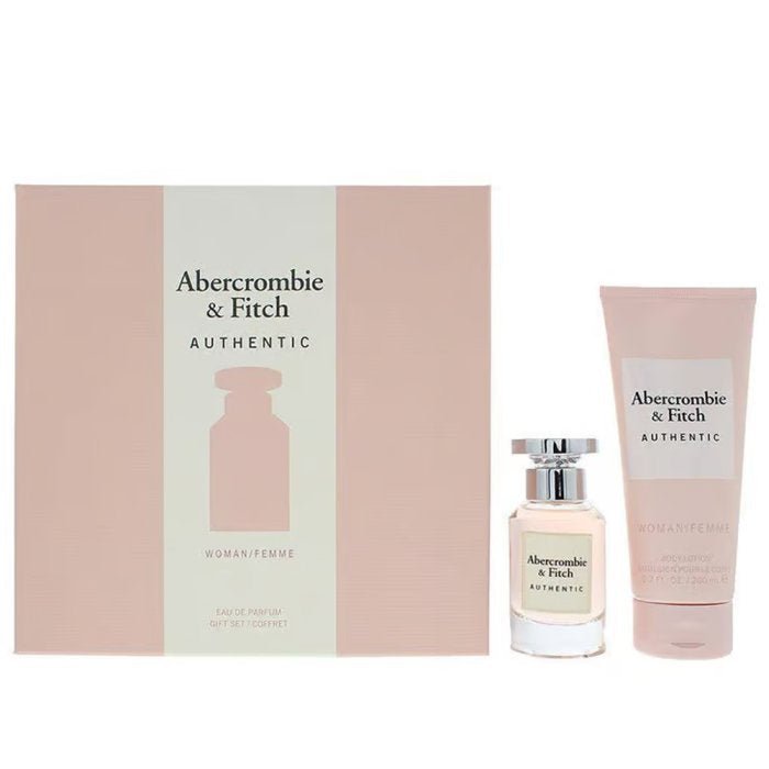 Abercrombie & Fitch Authentic Woman Gift Set (Eau De Parfum Spray 50ml + Body Lotion 200ml) - Fragrance London