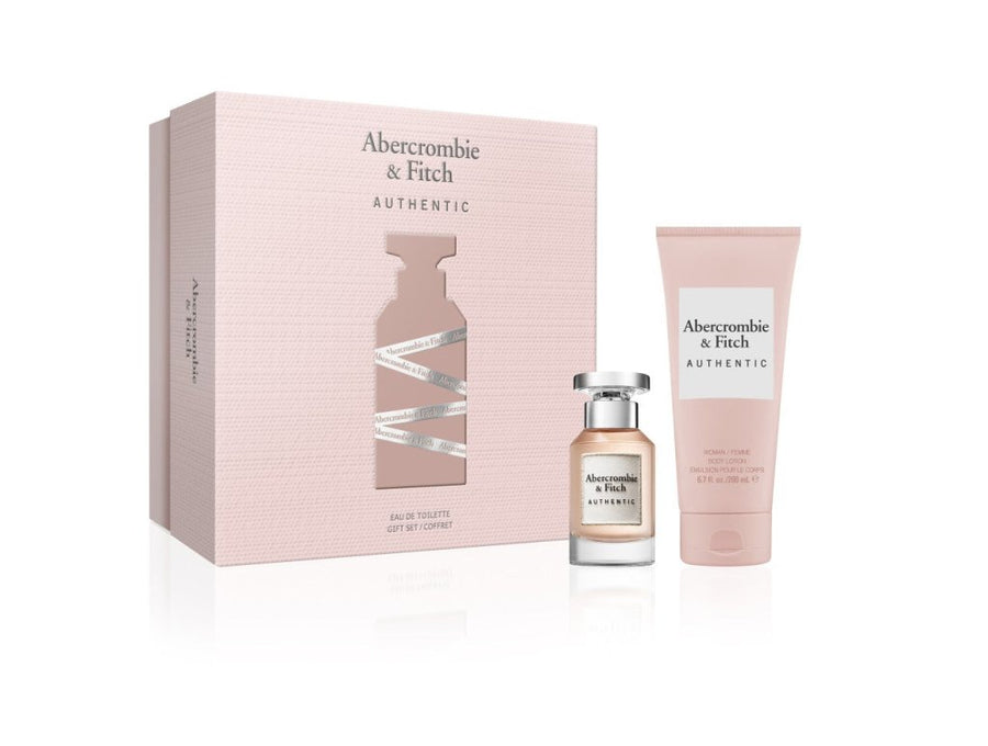 Abercrombie & Fitch Authentic Woman Gift Set (Eau De Parfum Spray 50ml + Body Lotion 200ml) - Fragrance London