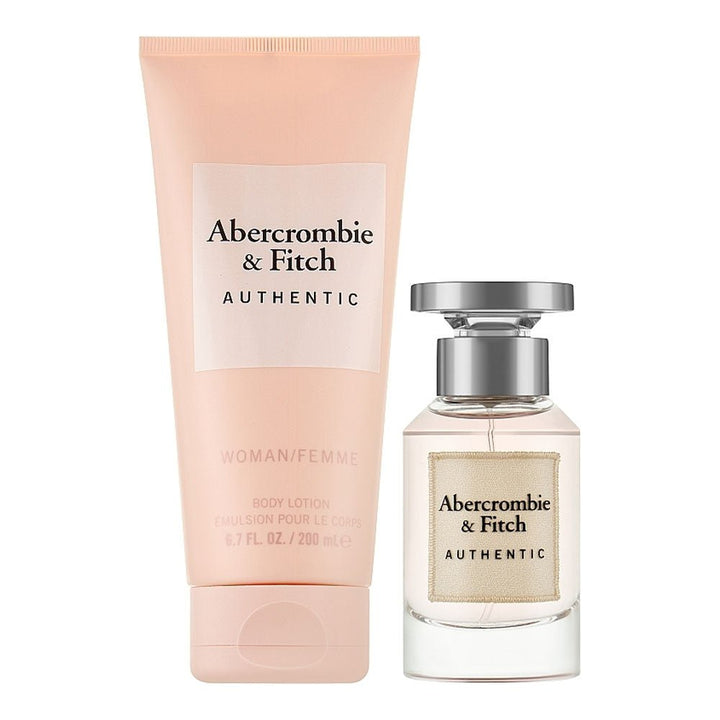 Abercrombie & Fitch Authentic Woman Gift Set (Eau De Parfum Spray 50ml + Body Lotion 200ml) - Fragrance London